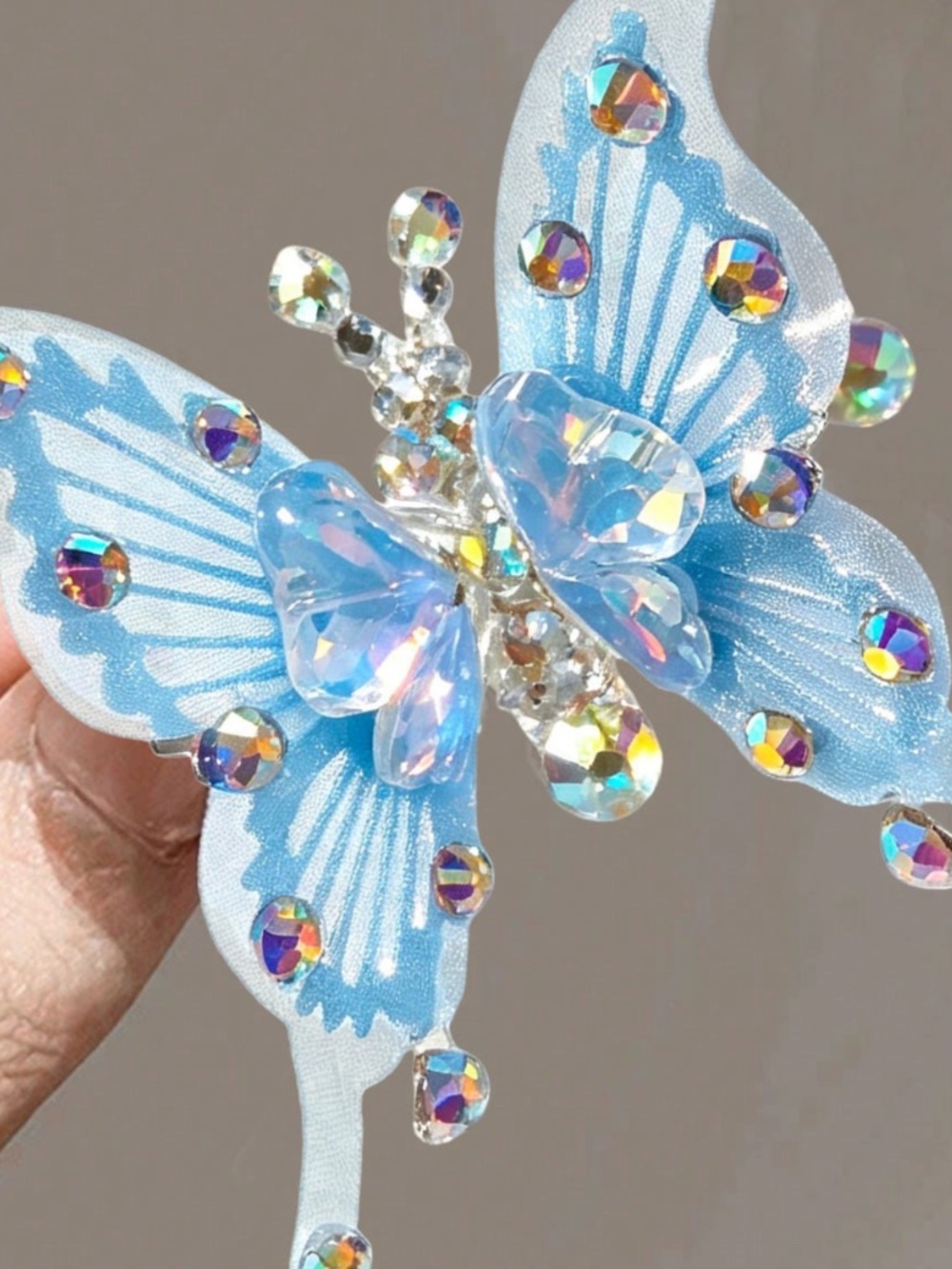 Boho Colorful AB Rhinestones Claw Hair Clip - Picture 3 of 7